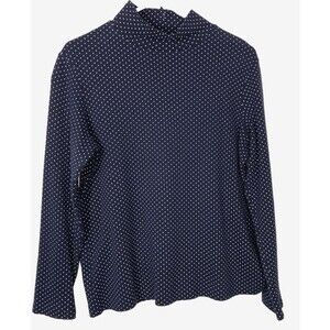 Croft & Barrow Mock Neck Blue/white Polka Dot Tee Size XL